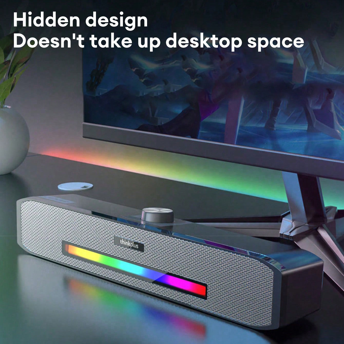 Haut-parleur original haut de gamme avec câble et Bluetooth 5.0 pour ordinateurs de bureau, ordinateurs portables et MacBook Barre de son surround home cinéma avec caisson de basses