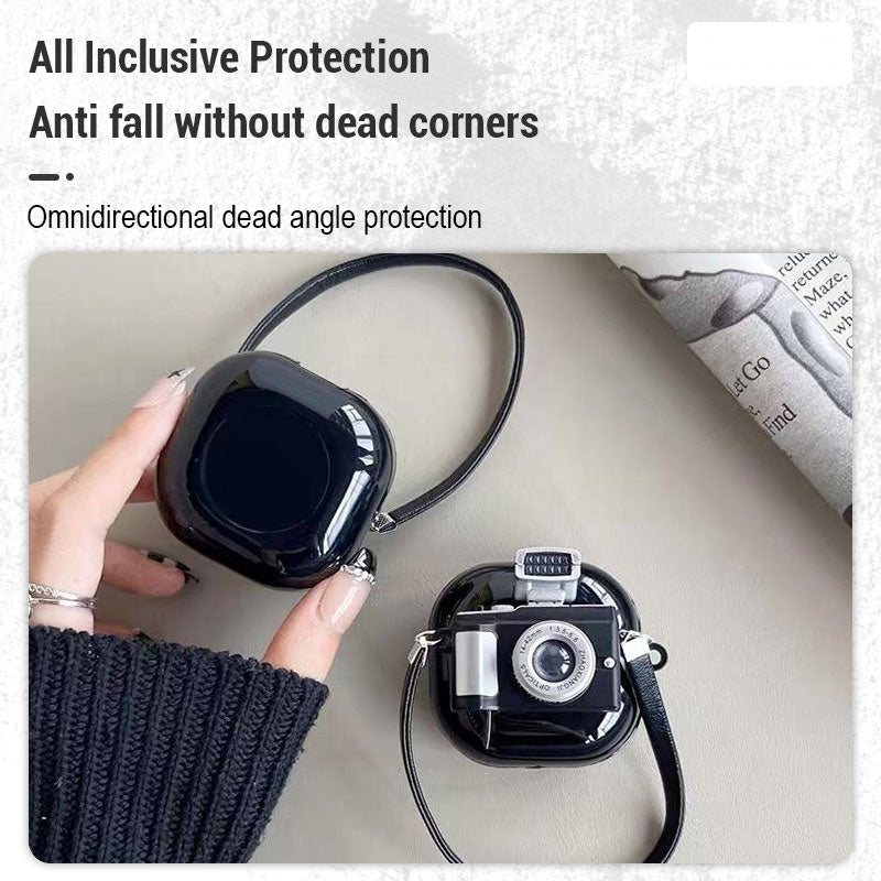 Étui pour écouteurs au design rétro de qualité supérieure avec flash lumineux pour Apple AirPods 1, 2, 3 et Pro : étui de protection en silicone souple avec sangle – Étui élégant et protecteur pour AirPods de 3e génération