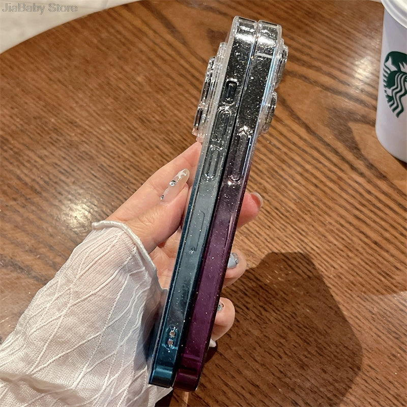 Étui antichoc transparent de luxe Bling Glitter pour Apple iPhone | Élégant et protecteur