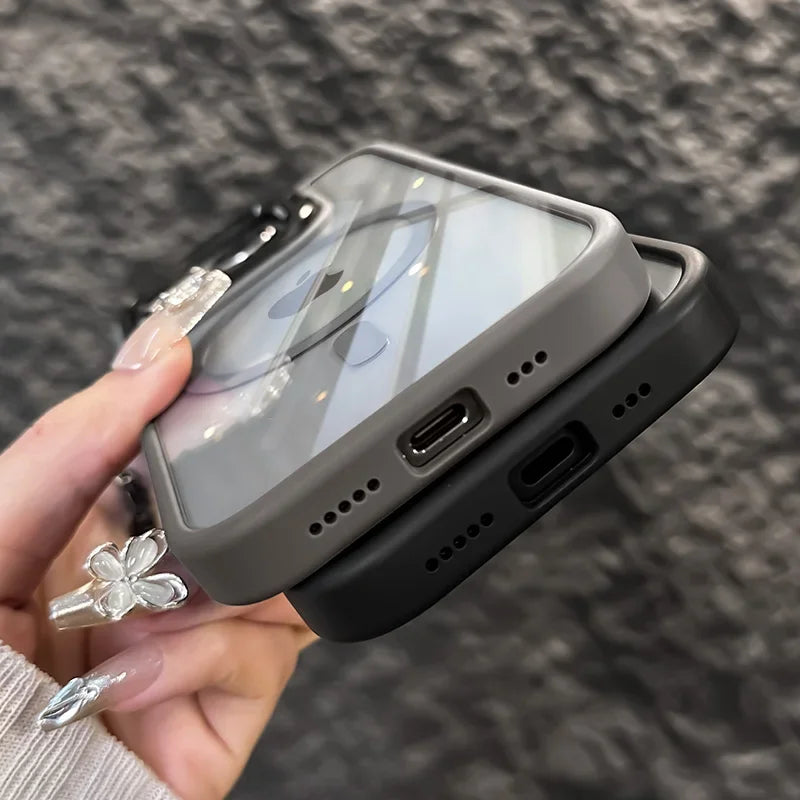 Chargement sans fil magnétique Magsafe Clear HD Premium | Coque iPhone Apple à armure hybride transparente antichoc