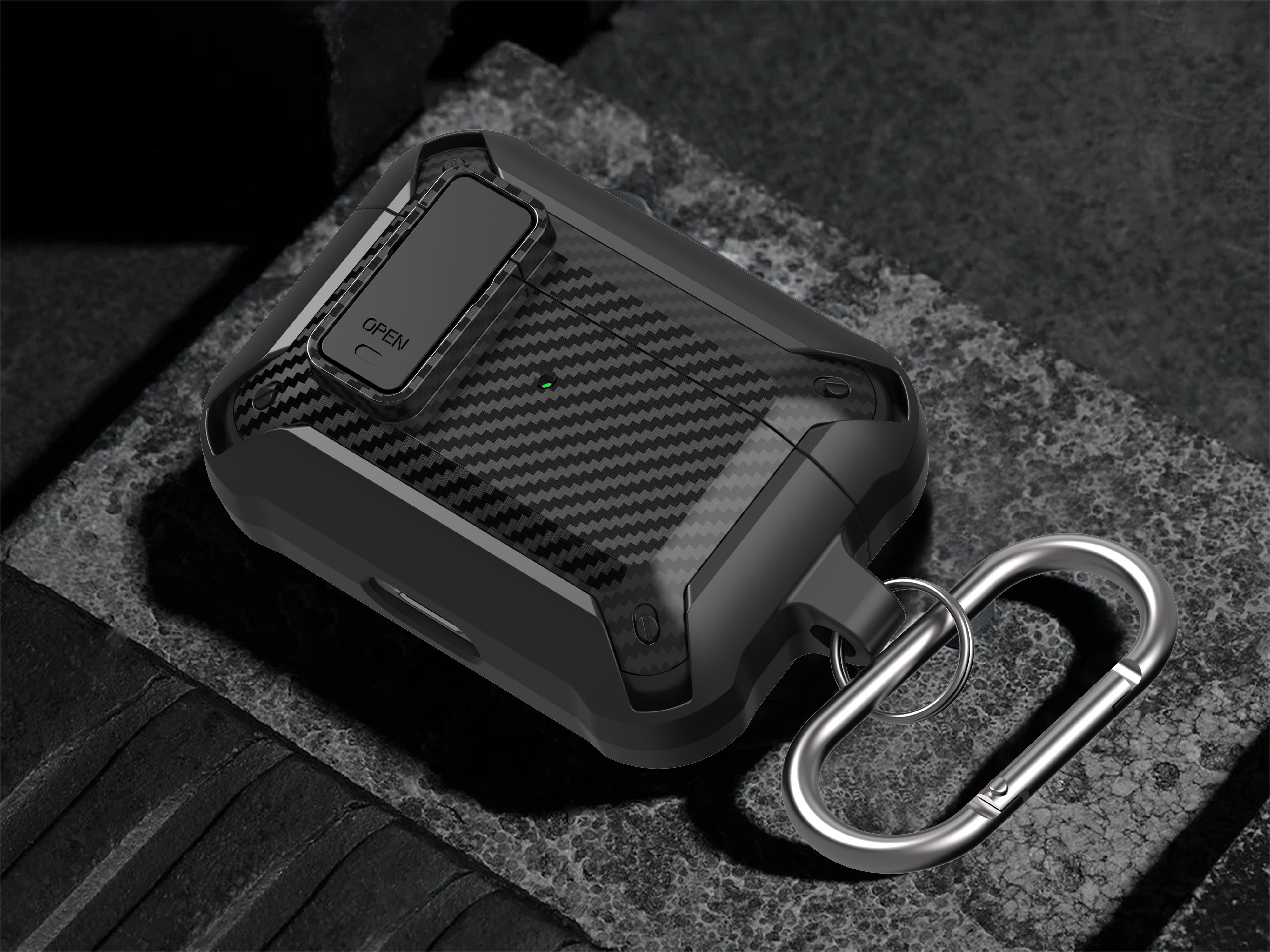 Étui de protection en fibre de carbone pour Apple AirPods | Housse pour AirPods haut de gamme résistante aux chocs, à la poussière, aux rayures et à l'eau