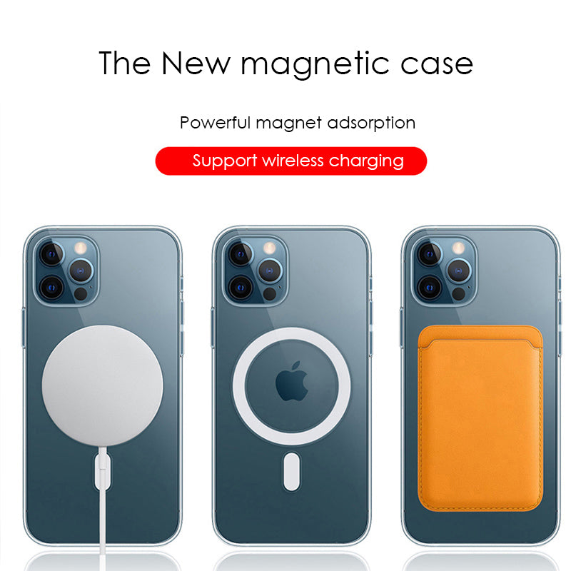 Coque Apple iPhone transparente magnétique ultra fine | Étui de protection résistant à l'eau transparent et sans bordure, résistant aux chocs, de qualité supérieure, avec Magsafe