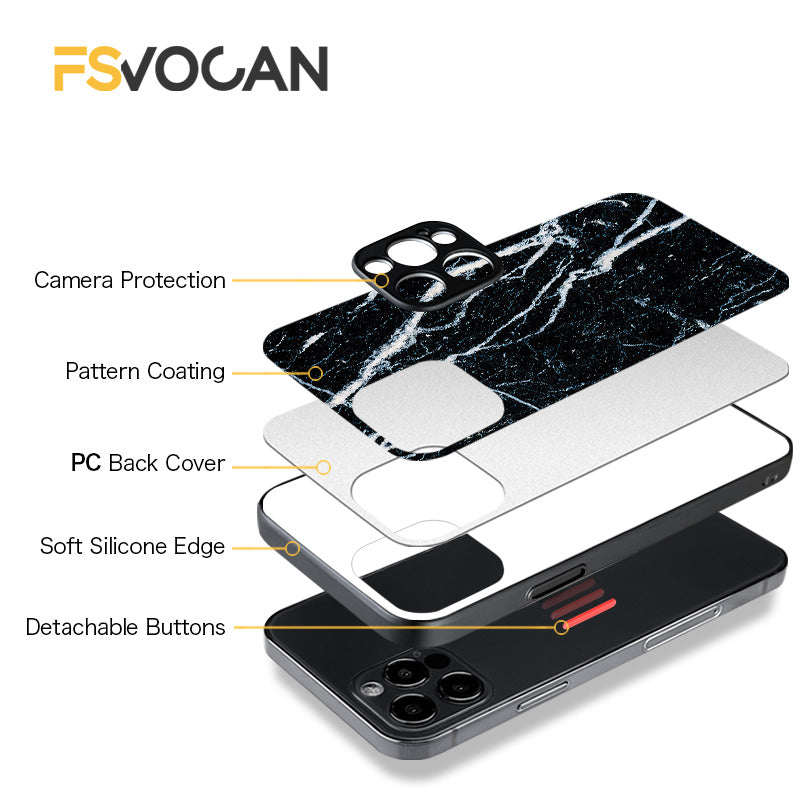 Étui antichoc en marbre pour iPhone avec cadre doré de luxe | Étui de protection MagSafe pour Apple iPhone 15/14/13/12 Pro Max Plus | Housse de protection pour appareil photo, sac et étui blindé