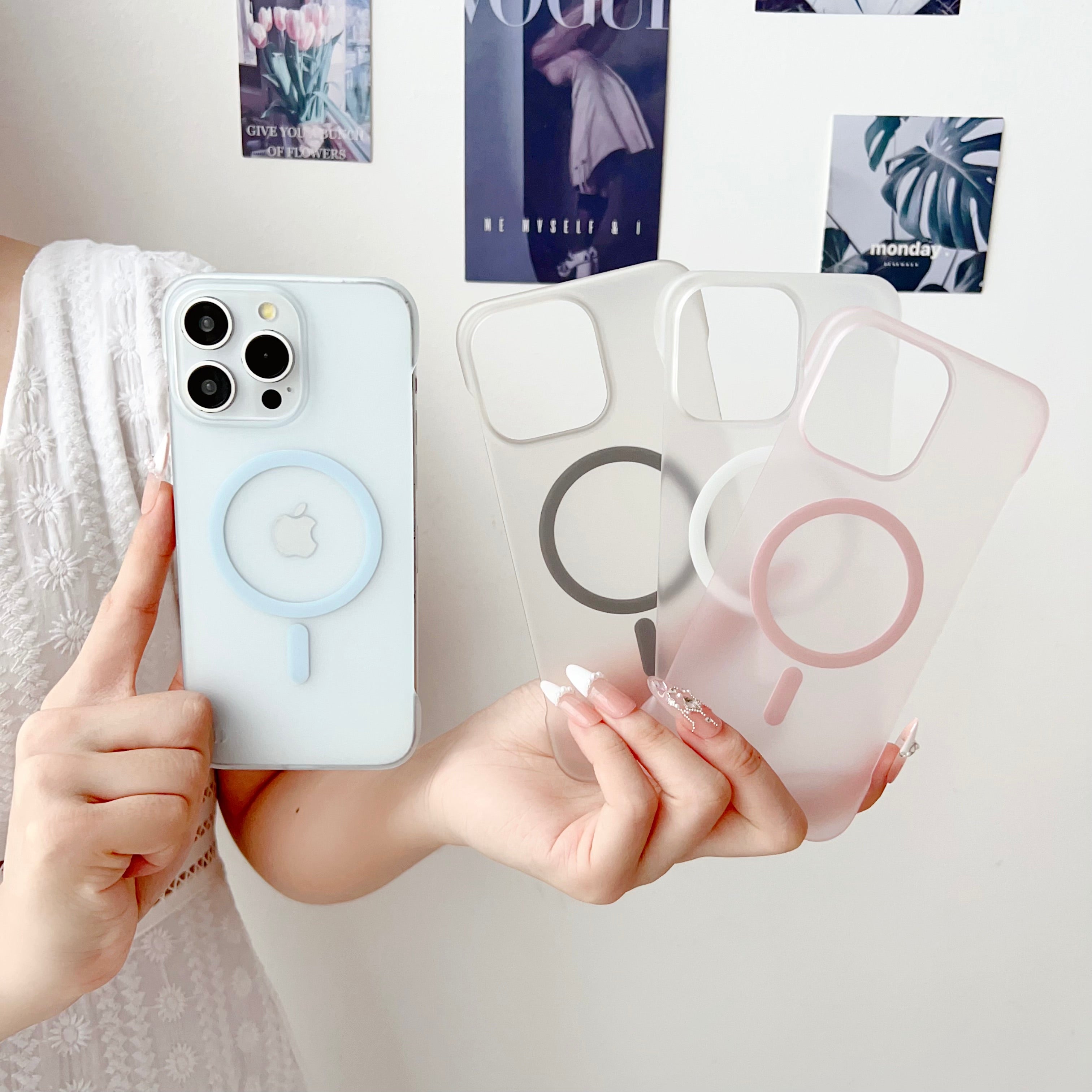 Coque Apple iPhone transparente magnétique ultra fine | Étui de protection résistant à l'eau transparent et sans bordure, résistant aux chocs, de qualité supérieure, avec Magsafe