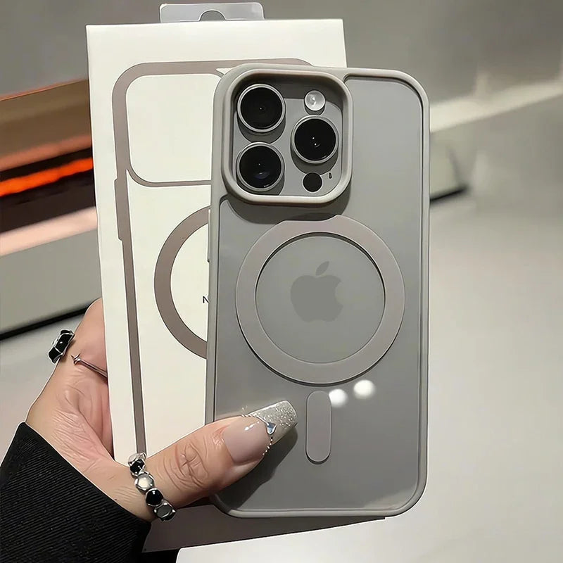 Chargement sans fil magnétique Magsafe Clear HD Premium | Coque iPhone Apple à armure hybride transparente antichoc
