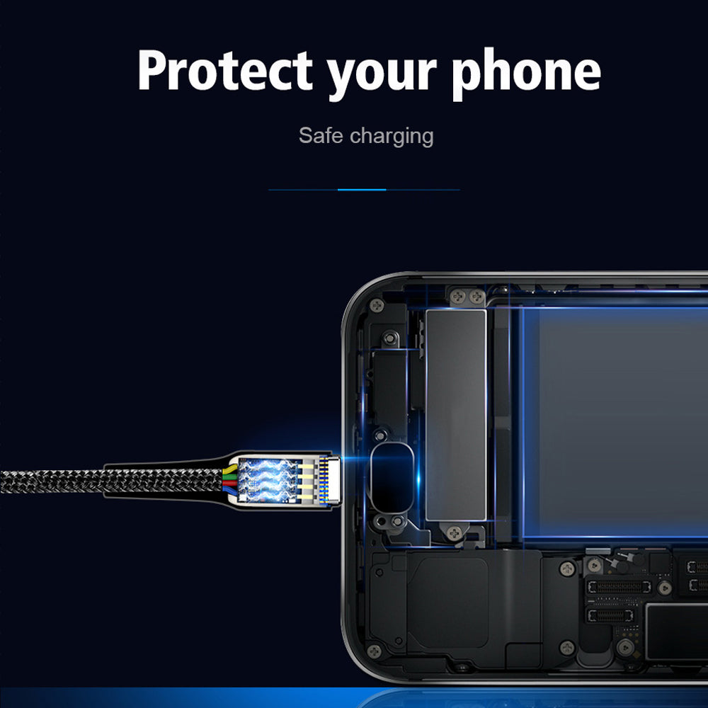 MagniCharge Premium | Câble magnétique rotatif à 540° pour chargement rapide pour Apple iPhone, iOS, Samsung & Android - Transfert de données 3A USB Type C