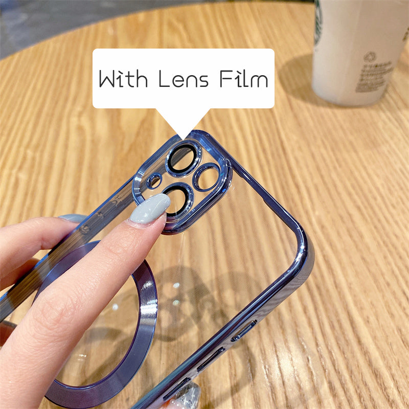 Coque Apple iPhone de luxe magnétique en silicone souple | Protection de l'appareil photo, revêtement transparent de qualité supérieure, chargement sans fil Magsafe et résistant aux rayures.