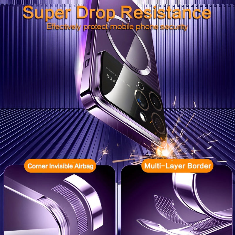 Luxus Ultra-Dünne Matte iPhone-Hülle mit Ringhalterung, Ständer und Kameralinsenschutz | MagSafe Case mit magnetischem, kabellosem Schnellladen für Apple iPhone 17/17 Air, 16/16e, 15, 14, 13 Pro Max Plus | Harte PC-Panzertasche, stoßfeste Handyhülle