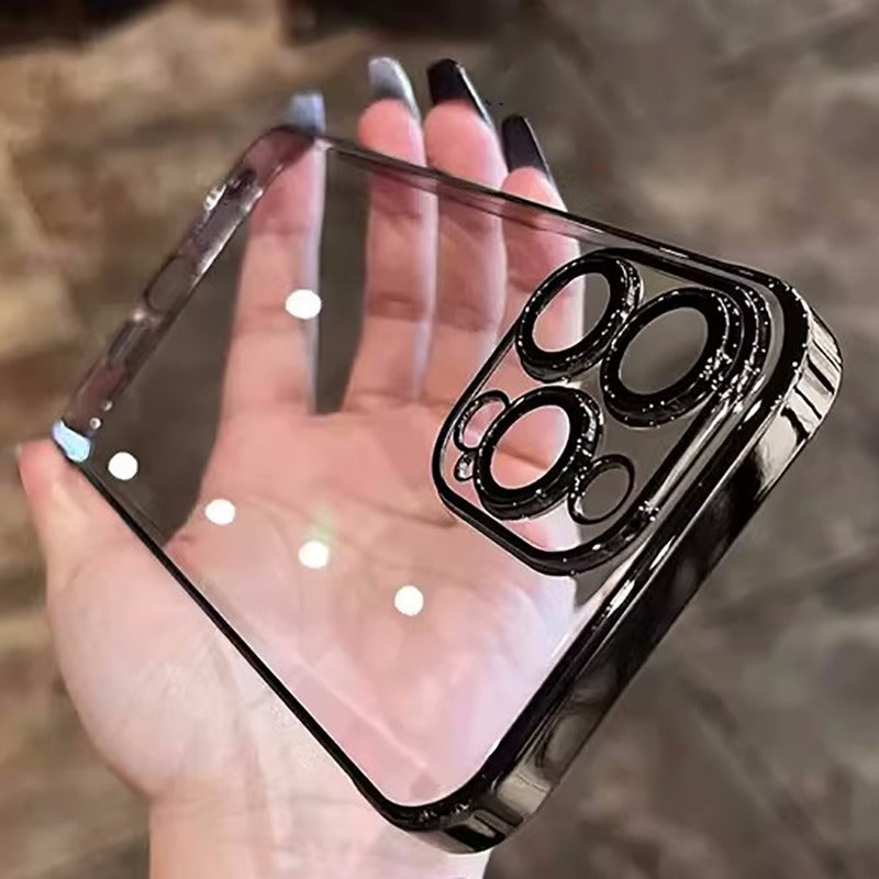 Coque en silicone transparente antichoc de luxe pour Apple iPhone | Revêtement haut de gamme, design pailleté transparent hydrofuge et résistant aux rayures.