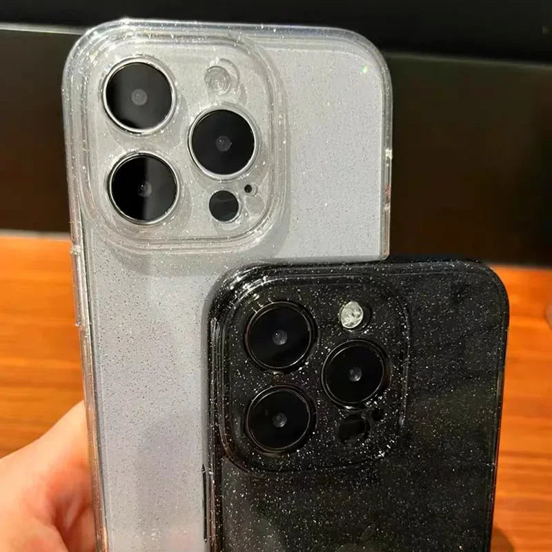 Étui antichoc transparent de luxe Bling Glitter pour Apple iPhone | Élégant et protecteur