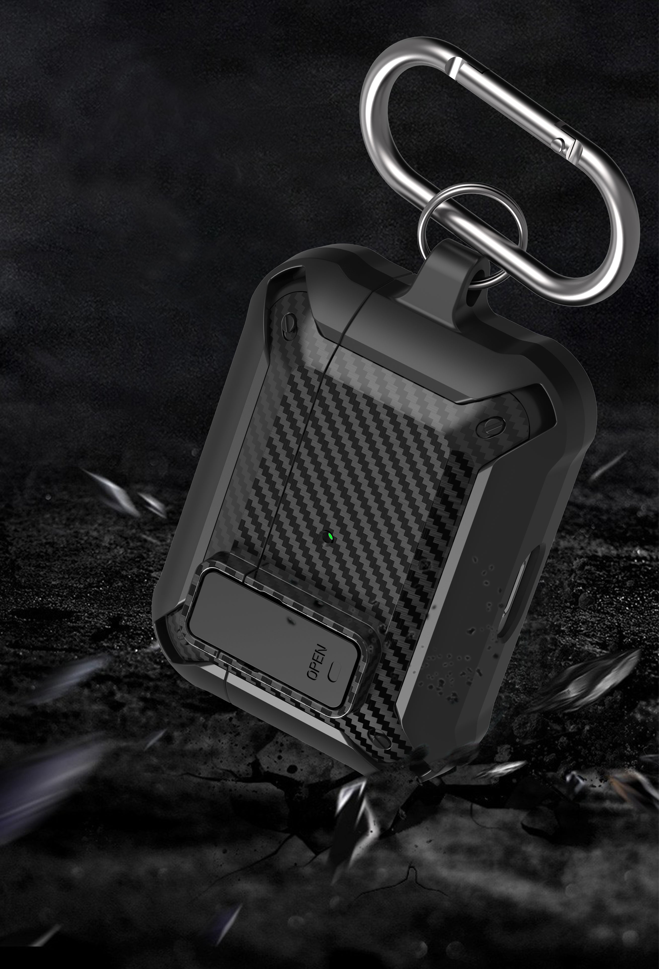 Étui de protection en fibre de carbone pour Apple AirPods | Housse pour AirPods haut de gamme résistante aux chocs, à la poussière, aux rayures et à l'eau