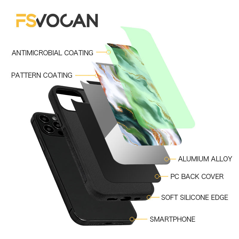 Étui antichoc en marbre pour iPhone avec cadre doré de luxe | Étui de protection MagSafe pour Apple iPhone 15/14/13/12 Pro Max Plus | Housse de protection pour appareil photo, sac et étui blindé