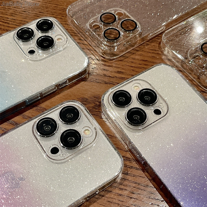 Étui antichoc transparent de luxe Bling Glitter pour Apple iPhone | Élégant et protecteur