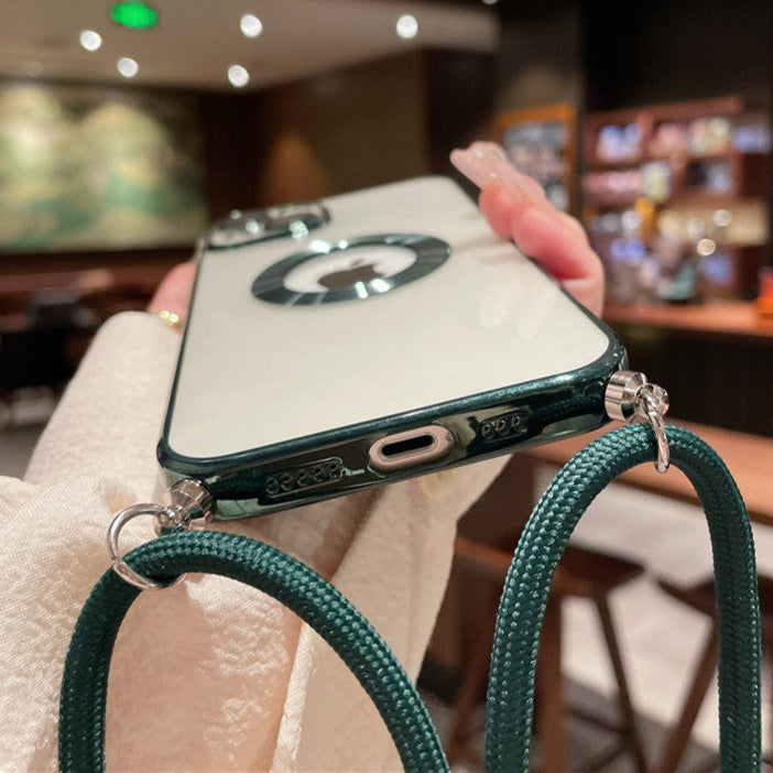 Luxury Apple iPhone Case | MagSafe Compatible, Camera Lens Protection, Screen Protection | Ultra Thin, Shockproof, Magnetic, Full All-Around Protection Cover – Crystal Clear Glass, Plated Edges, Silicone Design, Durable & Elegant