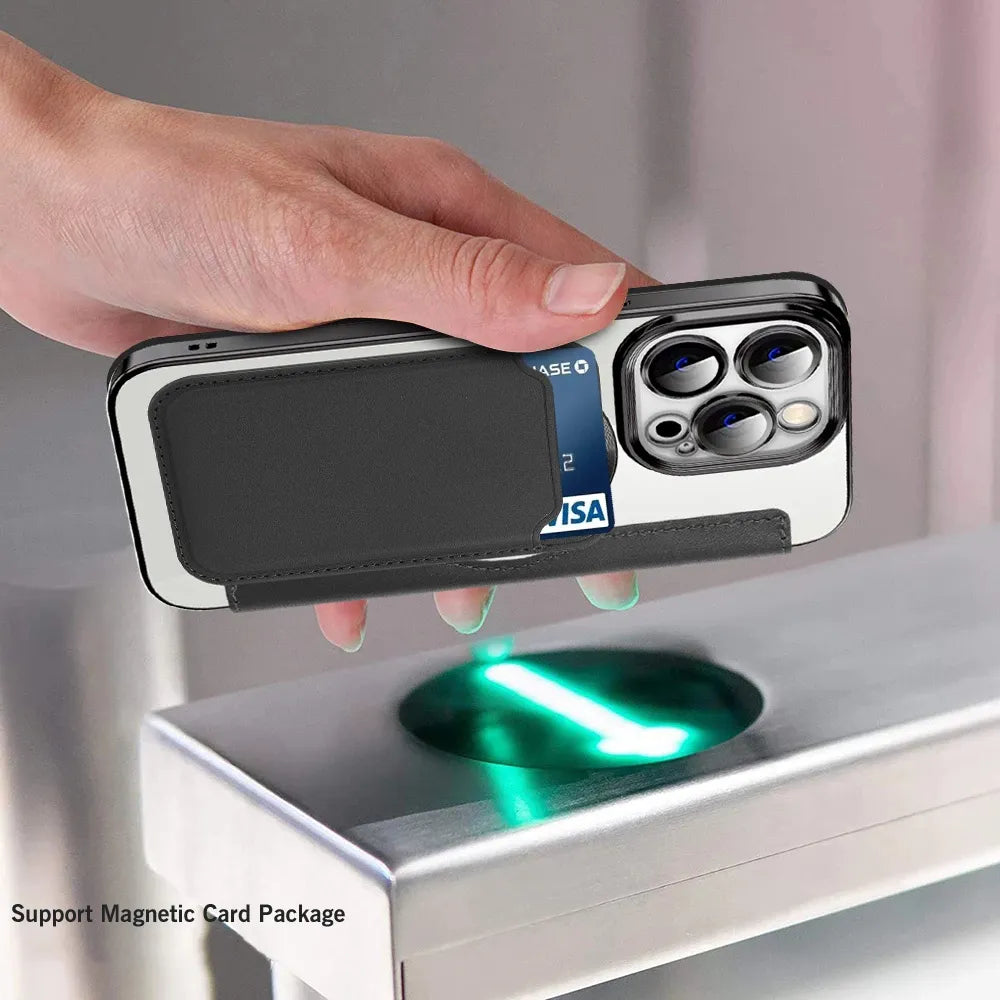 Étui en cuir à rabat de qualité supérieure avec fente pour carte et porte-cartes, étui magnétique et résistant aux chocs pour iPhone | Étui à rabat avec support pour Apple iPhone 15/14/13/12 Pro Max Plus Mini – Étui de protection polyvalent