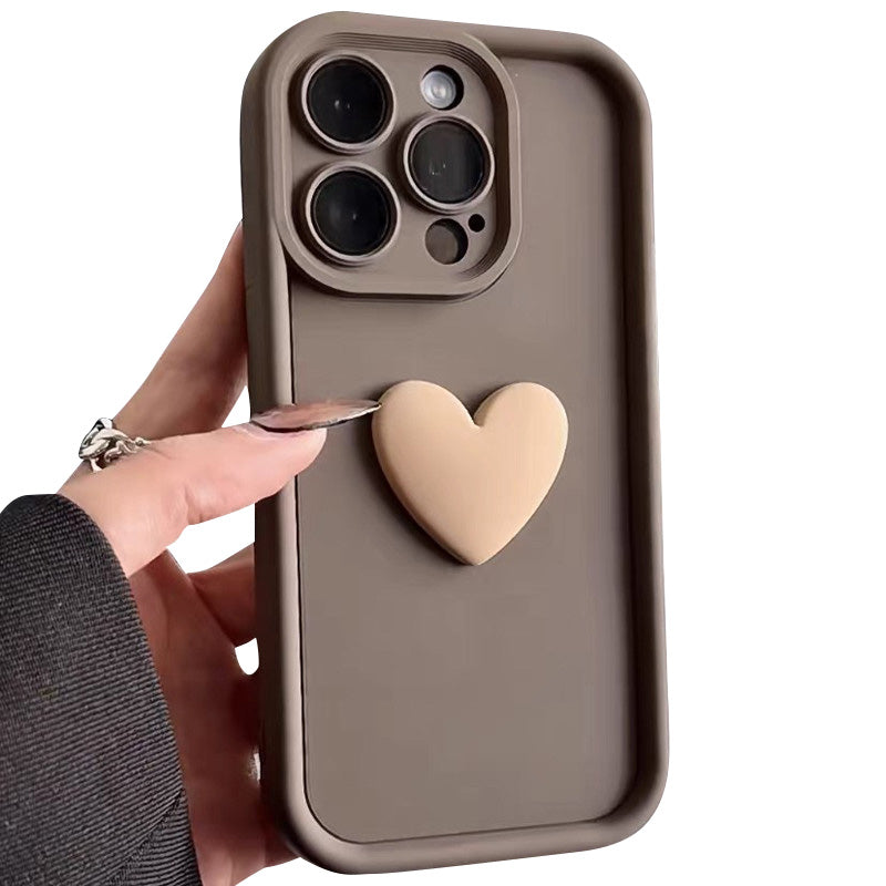 Hochwertige niedliche 3D-Liebesherz-Design Silikon-iPhone-Hülle | MagSafe Case, Kameralinsenschutzabdeckung für Apple iPhone 17/17 Air, 16/16e, 15, 14, 13 Pro Max Plus Cover | Silikon-Softcover-Schutzhülle