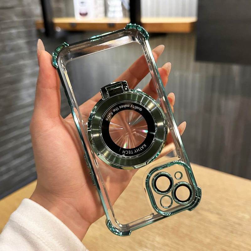 Luxus Ultra-Dünne Matte iPhone-Hülle mit Ringhalterung, Ständer und Kameralinsenschutz | MagSafe Case mit magnetischem, kabellosem Schnellladen für Apple iPhone 17/17 Air, 16/16e, 15, 14, 13 Pro Max Plus | Harte PC-Panzertasche, stoßfeste Handyhülle