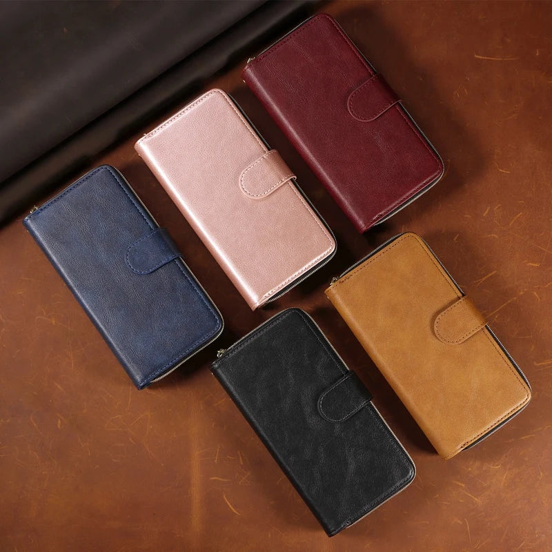 Étui portefeuille en cuir de qualité supérieure SecureSwipe pour Apple iPhone | Caractéristiques du portefeuille et du portefeuille : fermeture magnétique, plusieurs emplacements pour cartes, construction résistante aux rayures, aux chocs et légère.