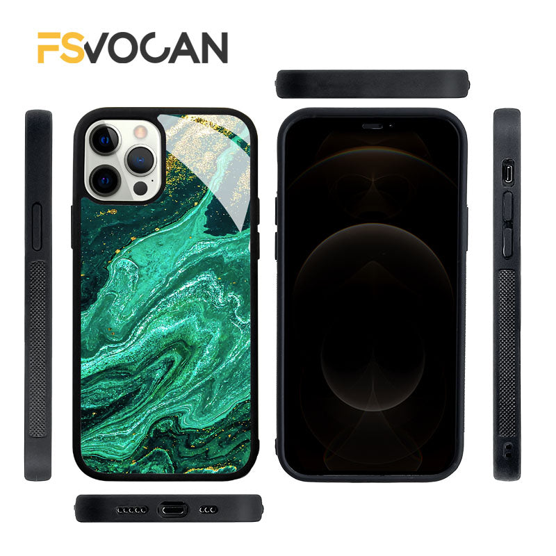 Étui antichoc en marbre pour iPhone avec cadre doré de luxe | Étui de protection MagSafe pour Apple iPhone 15/14/13/12 Pro Max Plus | Housse de protection pour appareil photo, sac et étui blindé