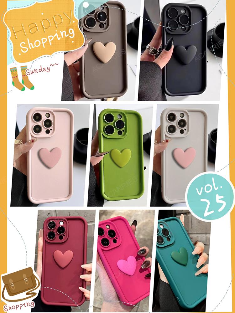 Hochwertige niedliche 3D-Liebesherz-Design Silikon-iPhone-Hülle | MagSafe Case, Kameralinsenschutzabdeckung für Apple iPhone 17/17 Air, 16/16e, 15, 14, 13 Pro Max Plus Cover | Silikon-Softcover-Schutzhülle