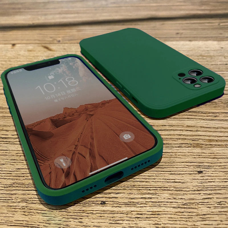 Étui carré en silicone liquide pour Apple iPhone | Protection premium antichoc, magnétique, Magsafe et pour appareil photo
