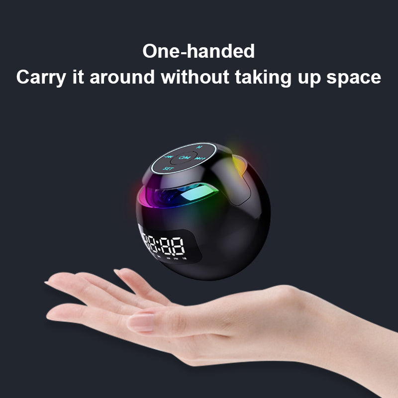 Mini-Lautsprecher mit Bluetooth: Tragbarer intelligenter Induktions-Digitalwecker + Bluetooth 5.0 Lautsprecher in hoher Qualität