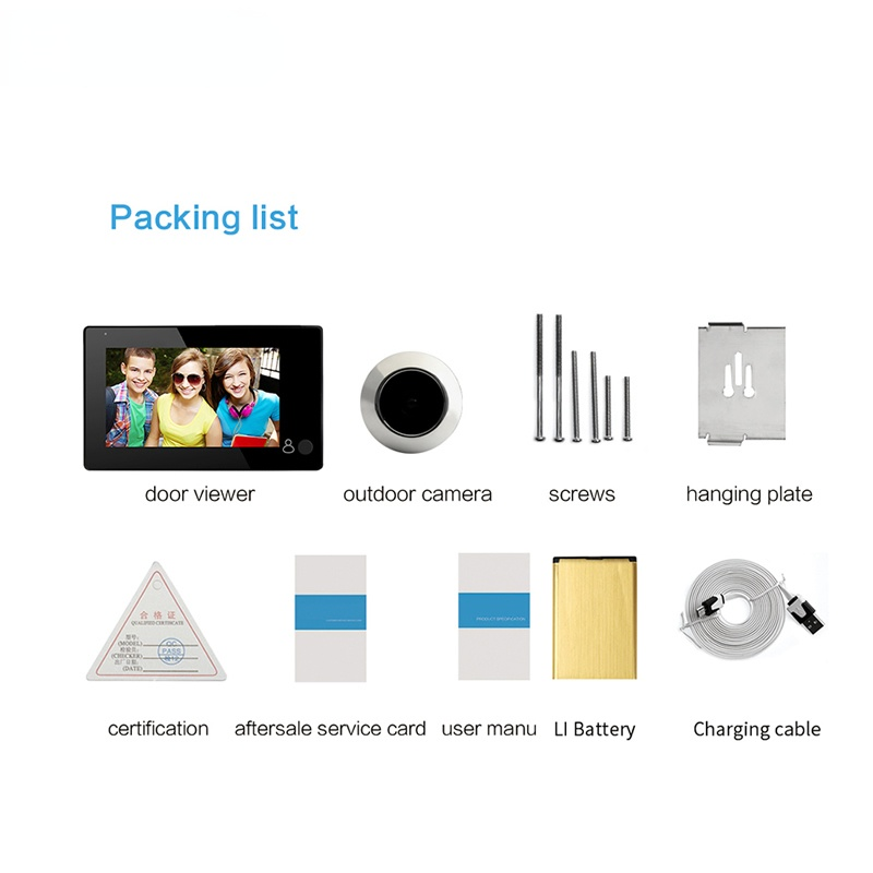 Premium Tuya 1080p 2.4G WiFi Magische Türkamera, Automatische Erfassung, Digitales Türspion, Drahtlose Türklingel für Zuhause