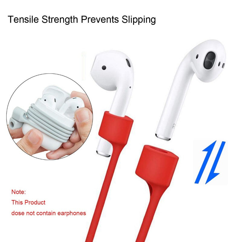 Support de casque anti-perte en silicone de qualité supérieure pour Apple AirPods 1, 2, 3 et Pro : câble tour de cou Bluetooth de haute qualité – Sûr et élégant pour les écouteurs sans fil