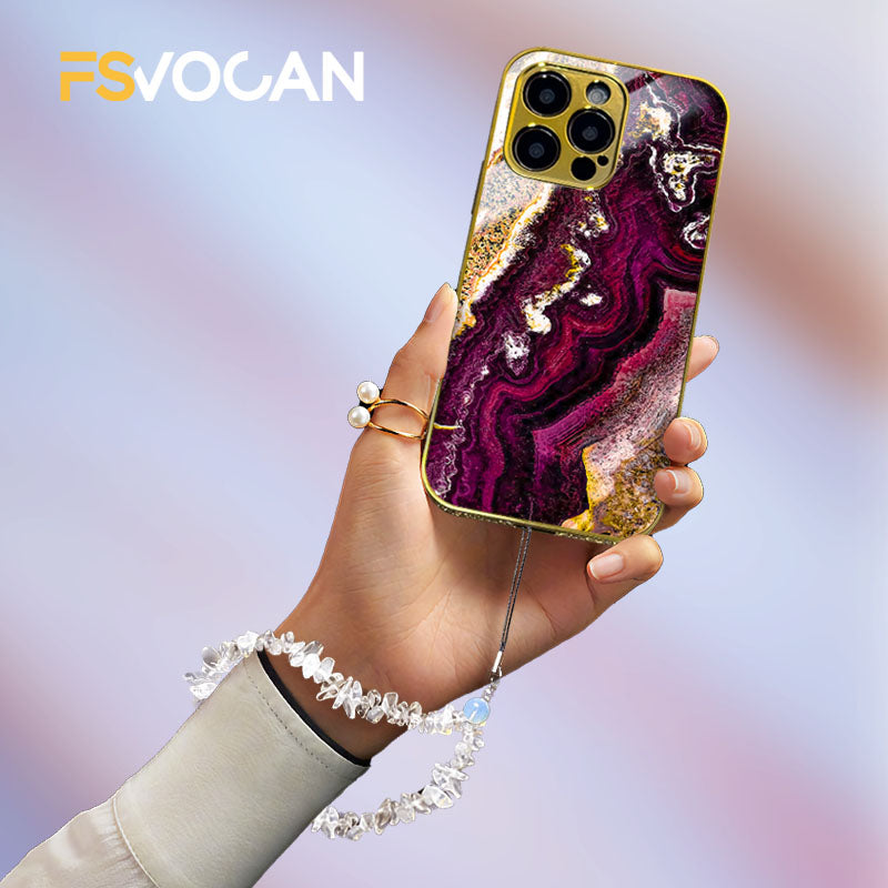 Luxus Schwarzer Marmor iPhone Hülle mit goldenem Rand: Kamera Schutz, Langlebige Abdeckung, MagSafe-kompatibel Apple iPhone 17/17 Air, 16/16e, 15, 14, 13 Pro Max Plus Cover: 3D-Textur, verbesserten Griff | Rundumschutz Kameralinsenschutz Panzertasche