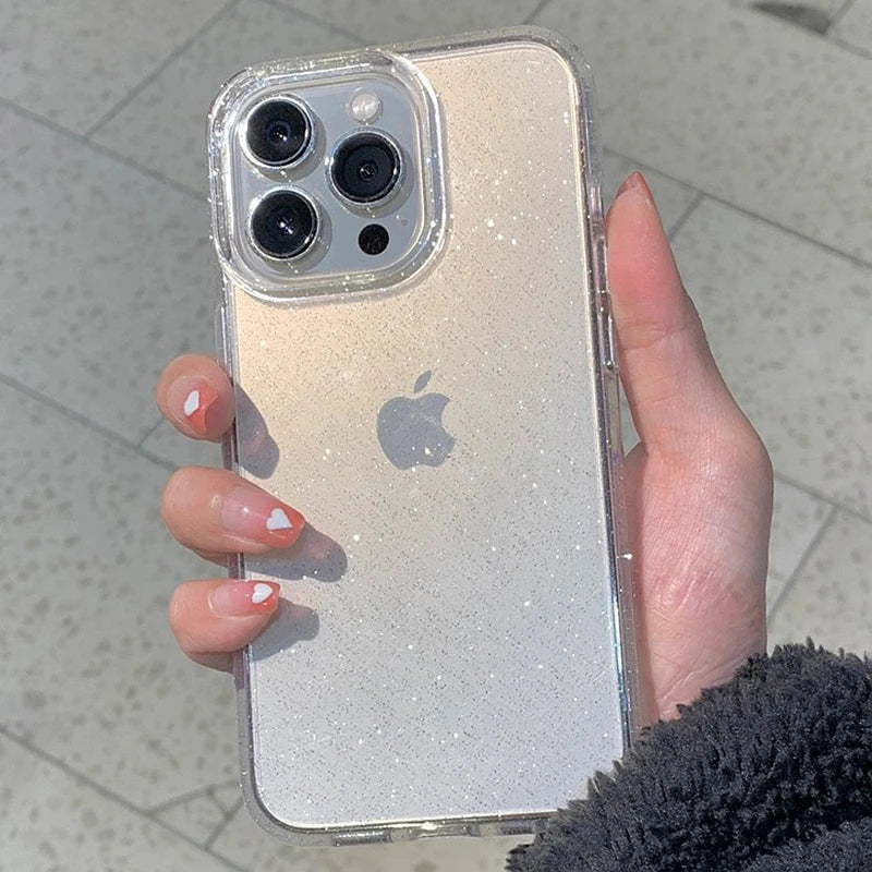 Étui antichoc transparent de luxe Bling Glitter pour Apple iPhone | Élégant et protecteur