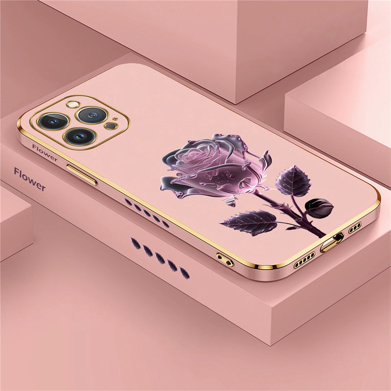Luxus Kristall-Rose Diamant iPhone Hülle | MagSafe Case mit Rundumschutz und Kameralinsenschutzabdeckung für Apple iPhone 17/17 Air, 16/16e, 15, 14, 13 Pro Max Plus Cover | Panzertasche, Stoßstangenabdeckung Handyhülle | Hochwertige Schutzhülle