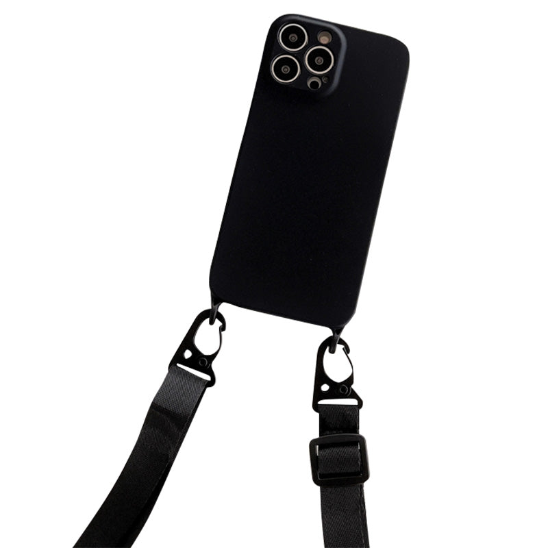 Hochwertige Crossbody-Halskettenriemen Lanyard Weiche Silikon iPhone Hülle | MagSafe Case, Kameralinsenschutzabdeckung für Apple iPhone 17/17 Air, 16/16e, 15, 14, 13 Pro Max Plus Cover – Umhängeband, Schulterriemen, Kartenhalter | Premium Schutzhülle