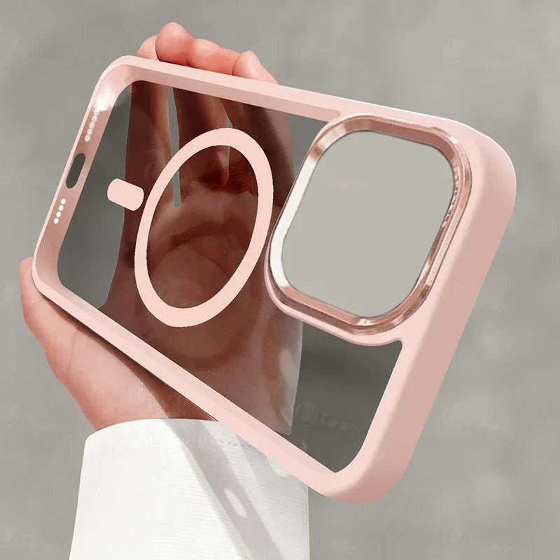 Chargement sans fil magnétique Magsafe Clear HD Premium | Coque iPhone Apple à armure hybride transparente antichoc