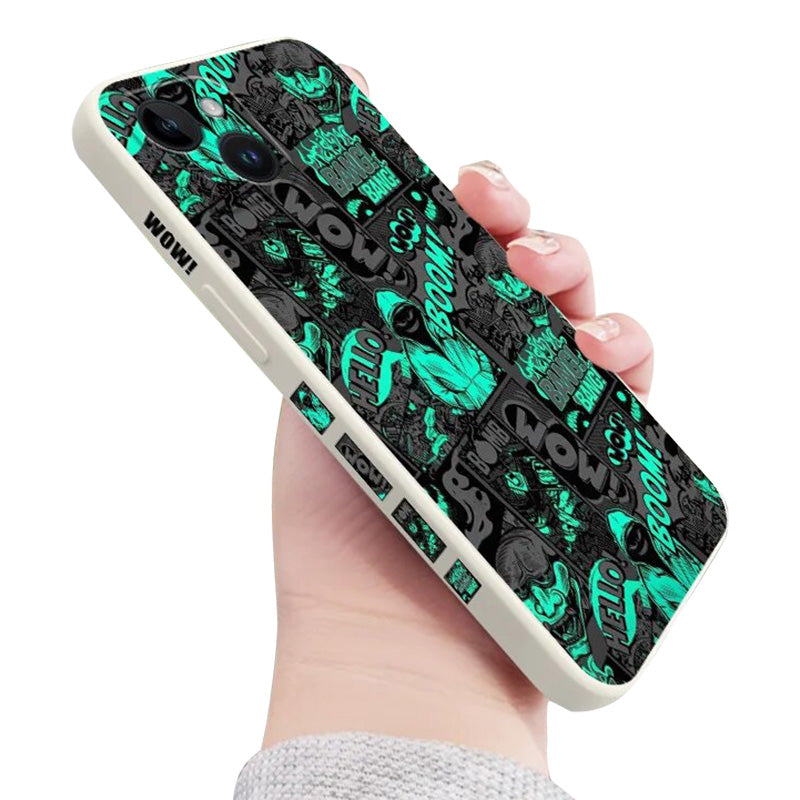 Hochwertige Dark-Side-Design iPhone-Hülle | MagSafe Case mit Kameralinsenschutzabdeckung für Apple iPhone 17/17 Air, 16/16e, 15, 14, 13 Pro Max Plus Cover | Panzertasche, Stoßstangenabdeckung Handyhülle | Premium-Silikon-Schutzhülle