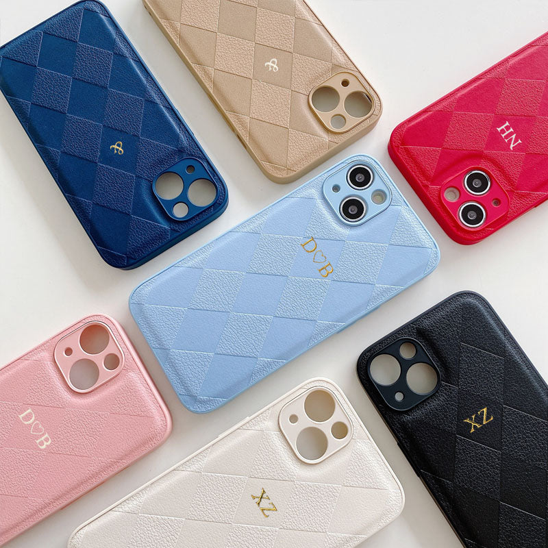 Étui iPhone de luxe personnalisé avec protection de caméra | Gravez le nom, les initiales, les symboles et les chiffres