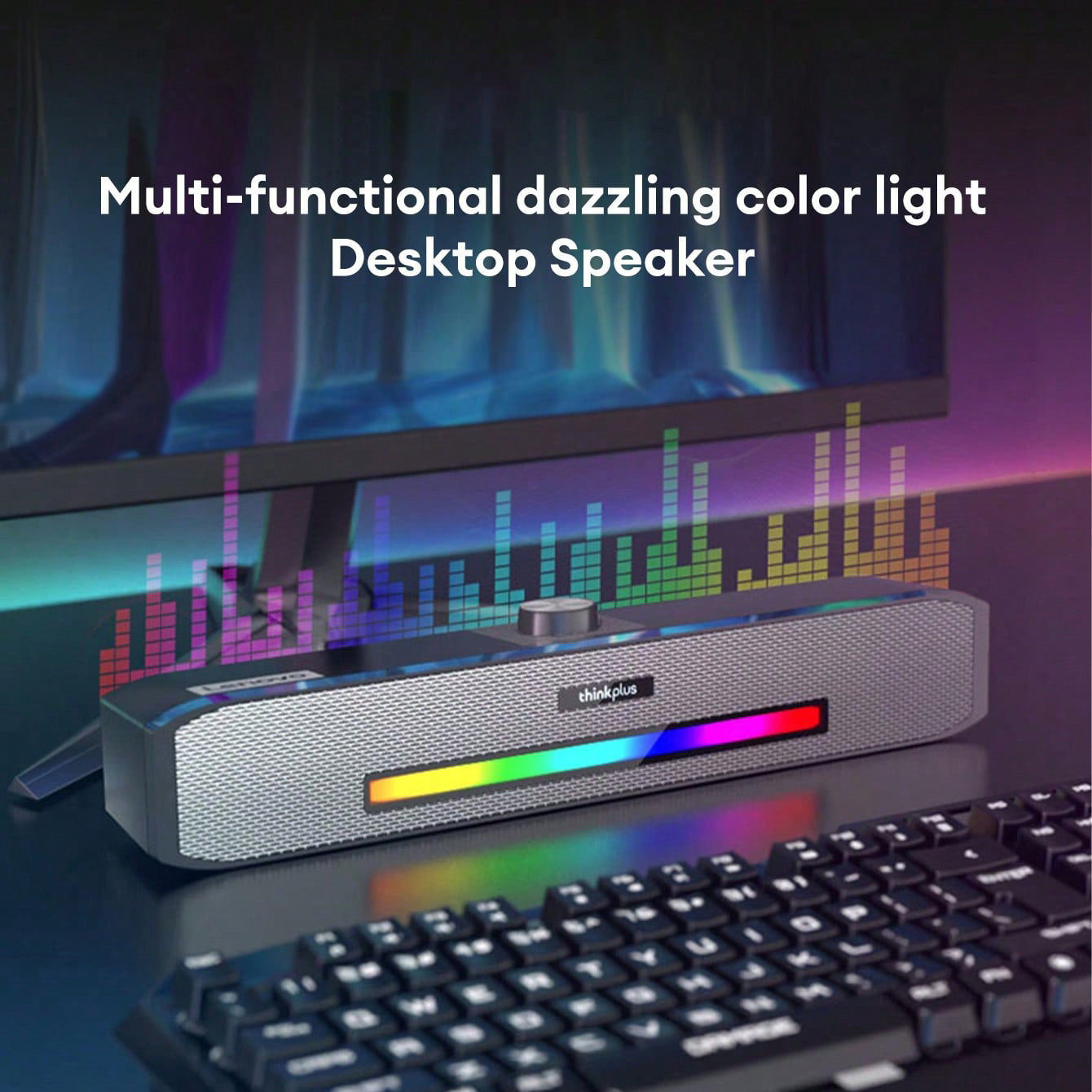 Haut-parleur original haut de gamme avec câble et Bluetooth 5.0 pour ordinateurs de bureau, ordinateurs portables et MacBook Barre de son surround home cinéma avec caisson de basses