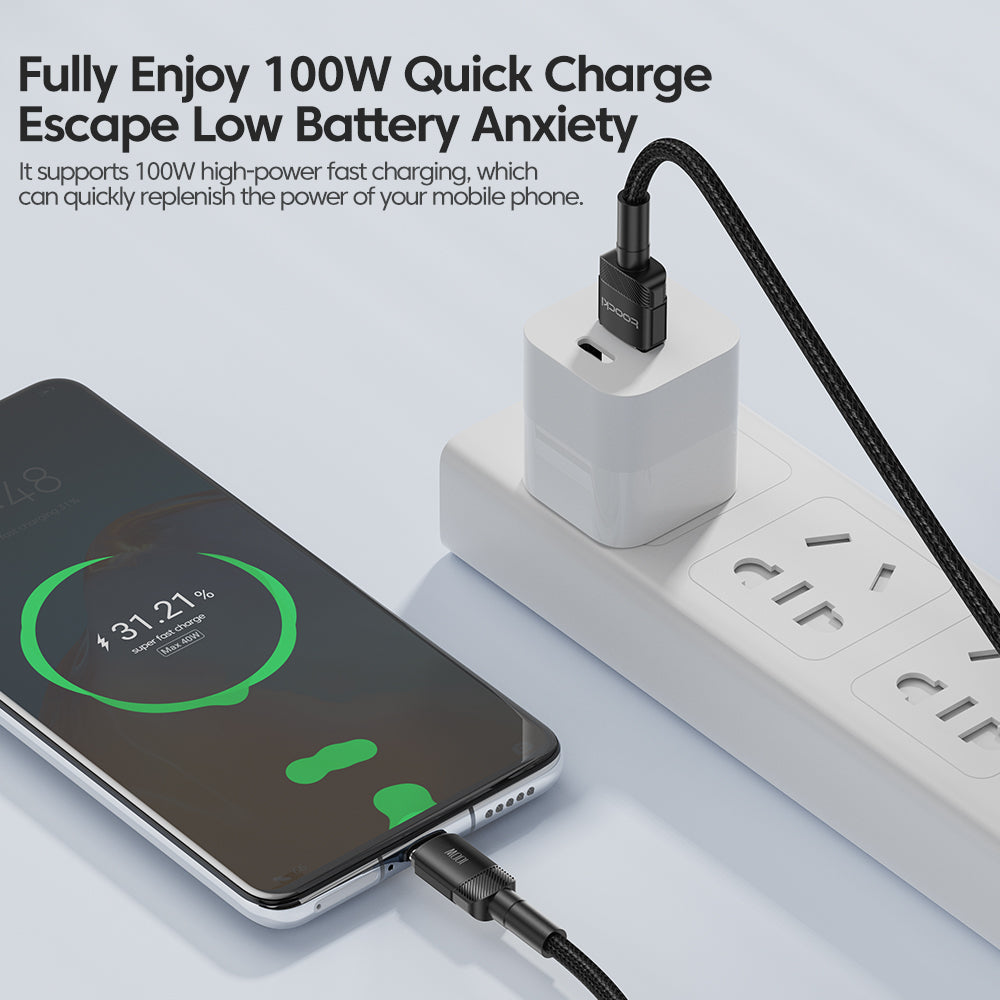 Câble USB Type C haut de gamme 7A | Câble de charge rapide pour Realme, Huawei P30 Pro, Samsung, Oneplus, Poco F3 - Câble de charge rapide 66W Câble de données de chargeur USB-C