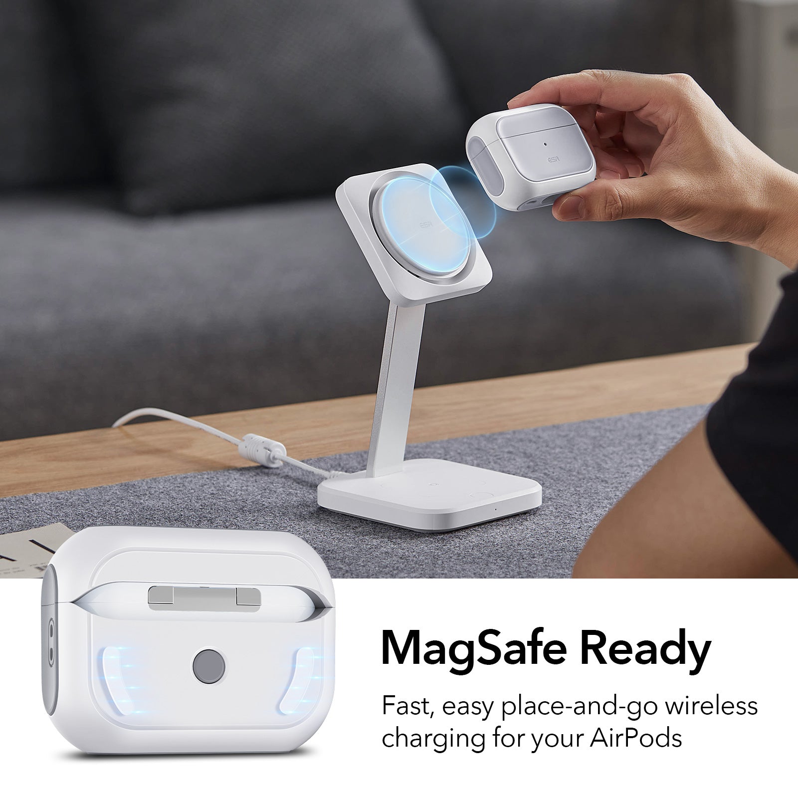 Étui MagSafe premium pour Apple AirPods Pro 2 - 2022 Étui de protection HaloLock | Protection contre les chutes hybride Orbit | Étui durable et compatible pour AirPods Pro