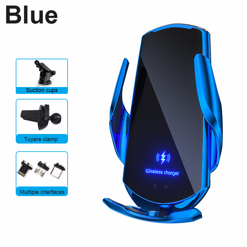 Téléphone sans fil pour voiture, chargeur rapide 30W | USB Type-C haut de gamme avec capteur infrarouge magnétique, écran LED et support de voiture - Compatible avec Apple iPhone, Android et Samsung