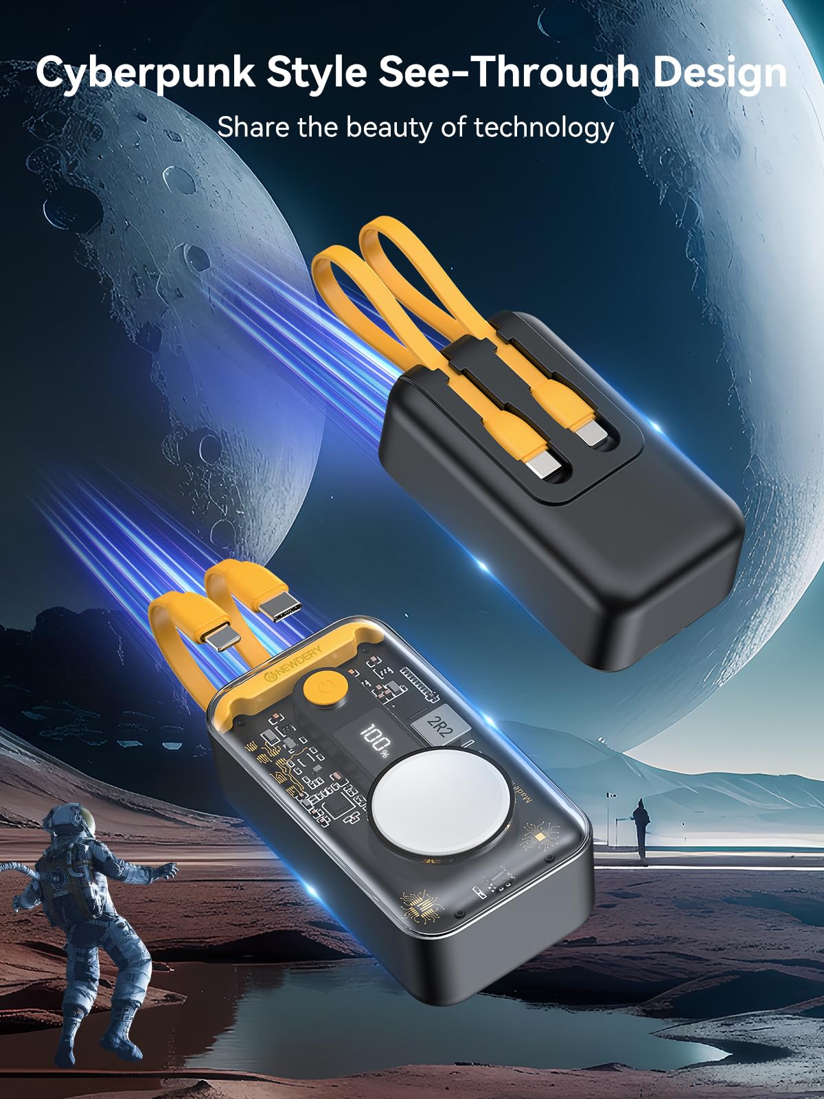 Banque d'alimentation sans fil PD20W de haute qualité pour iWatch S1-S9 et Apple iPhone avec câble intégré, source de batterie portable 10 000 mAh pour appareils iOS, iPhone, Huawei, Xiaomi, Samsung