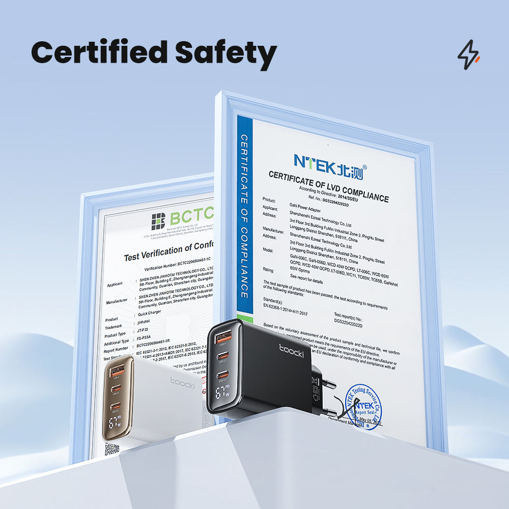 Chargeur rapide de haute qualité 67W GAN USB C 65W QC 4.0 PD 3.0 45W USB C Type C chargeur rapide pour Apple iPhone 15 14 13 12 Pro Max Plus Mini, MacBook