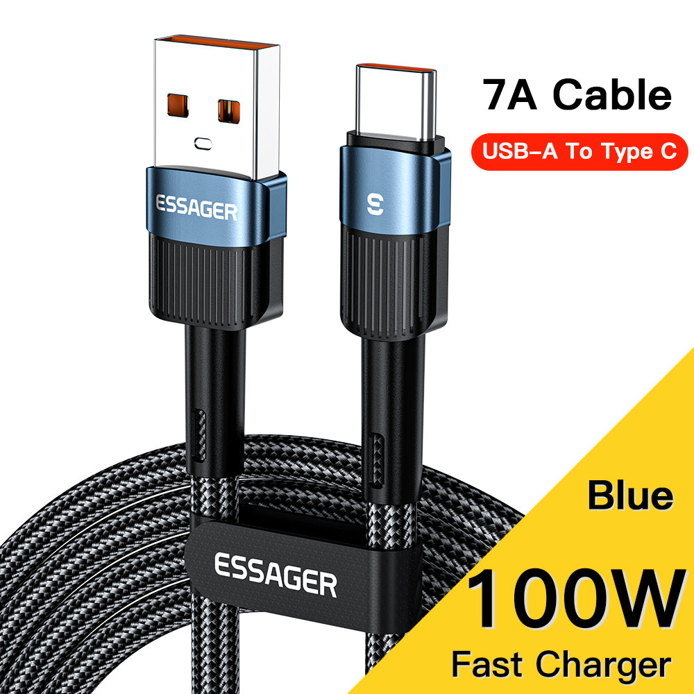 Câble USB Type C haut de gamme 7A | Câble de charge rapide pour Realme, Huawei P30 Pro, Samsung, Oneplus, Poco F3 - Câble de charge rapide 66W Câble de données de chargeur USB-C