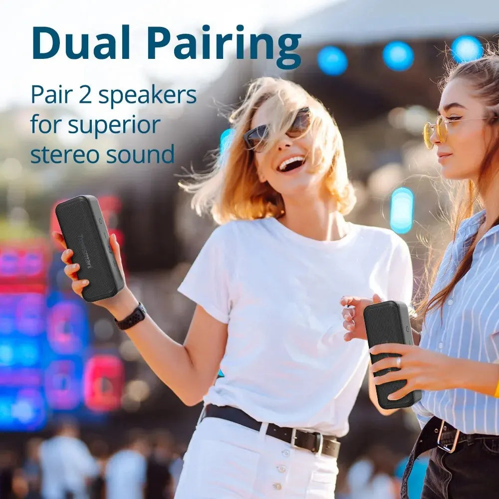 Haut-parleur Bluetooth haut de gamme | Extérieur, portable, étanche IPX7, NFC, autonomie de 24 heures, Micro SD | Compatible avec Apple iPhone 15/14/13/12/11 Pro Max Plus Mini, Android, Samsung