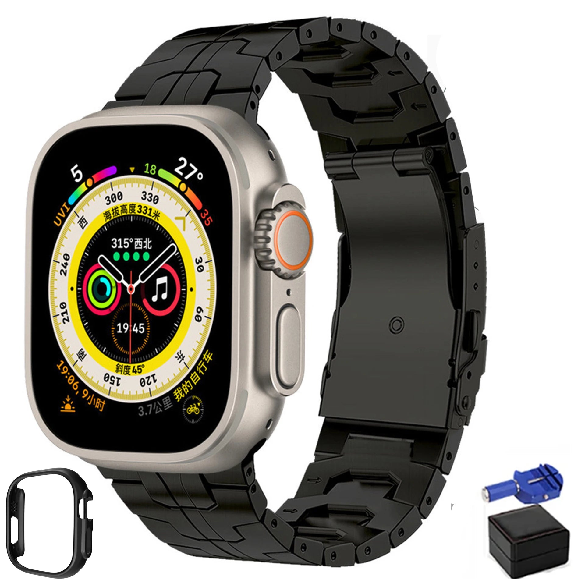 Luxus Apple Watch Armband 41mm 45mm 40mm 44mm - Herren Business Edelstahl-Armband für iWatch Serie 9 8 7 - Phone Heaven Zone