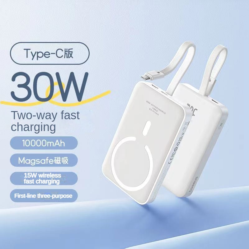 Banque d'alimentation premium 6000 mAh – Chargeur sans fil, alimentation 10 000 mAh pour Apple iPhone 15, 14, 13, 12, 11 Pro Max Plus Mini | Batterie externe portable avec fonction de charge rapide