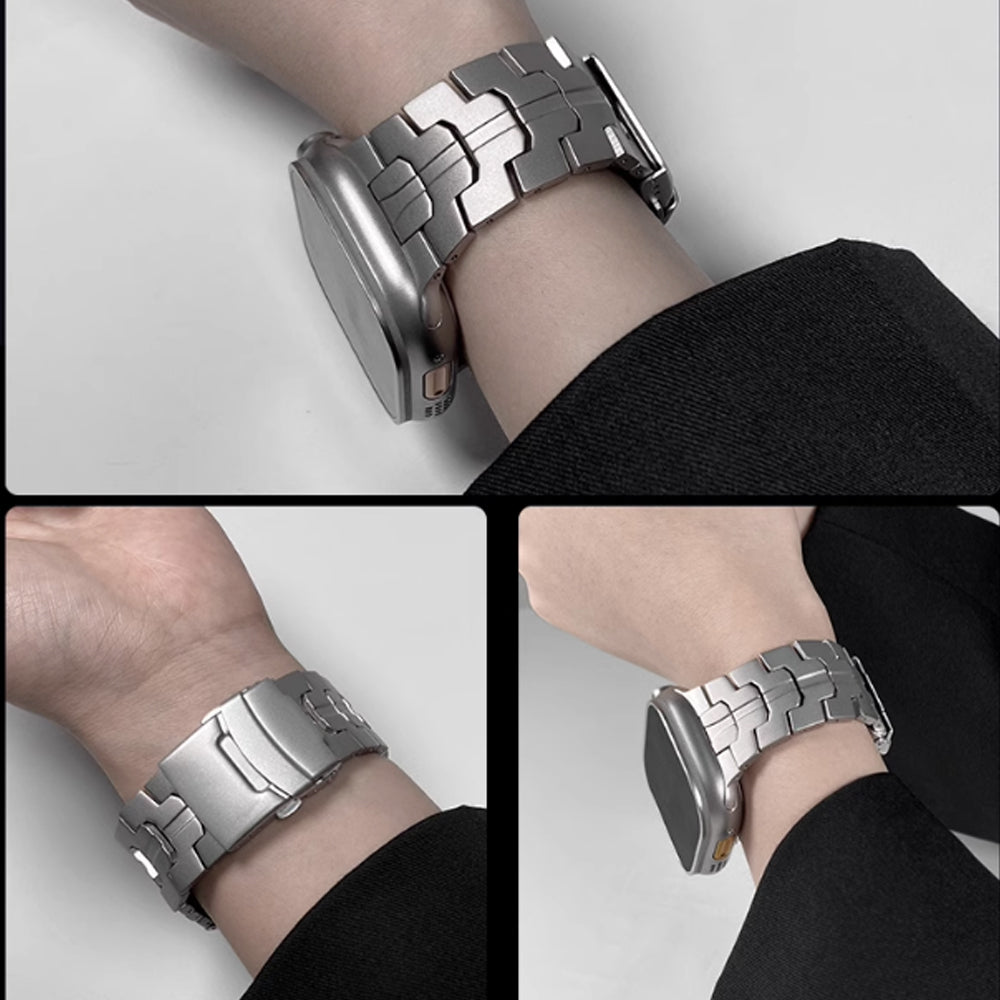 Luxus Apple Watch Armband 41mm 45mm 40mm 44mm - Herren Business Edelstahl-Armband für iWatch Serie 9 8 7 - Phone Heaven Zone