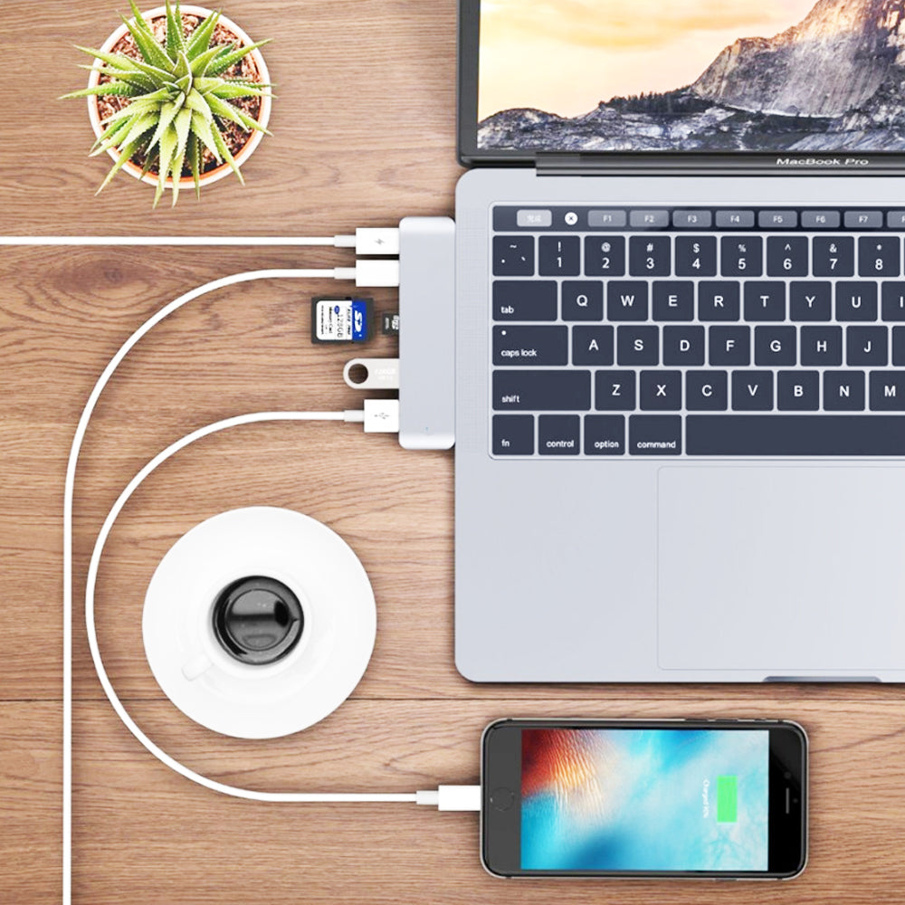 Hub USB-C haut de gamme avec adaptateur HDMI 4K et Thunderbolt 3 : Hub USB 3.1 Type-C vers 3.0 - Connectivité avancée pour MacBook Air/Pro avec puces M1, M2, M3
