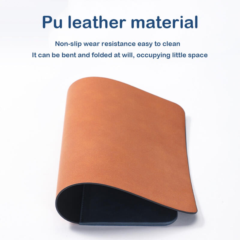 Tapis de souris haut de gamme avec chargeur sans fil Qi pour Apple iPhone 15 14 13 12 11 Pro Max Plus Mini, iOS, Watch, AirPods, Android, Samsung Galaxy, Xiaomi, Huawei : USB-C, support de téléphone portable, PU 2 en 1 Tapis en cuir