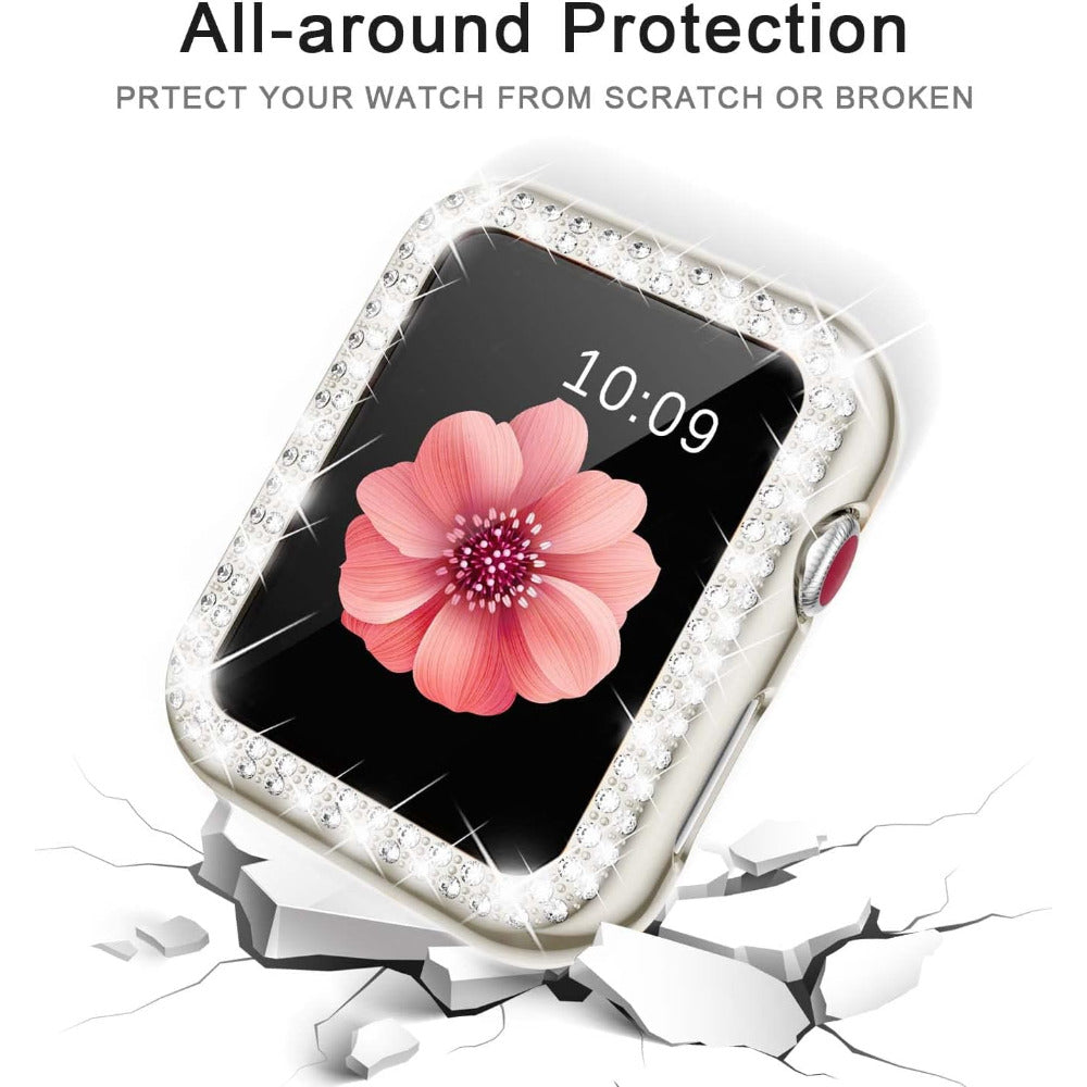 Luxus Premium Glitzer Metall Armband und Diamant Schutzhülle für Apple Uhren Serie 9 8 7 6 5 4 SE | Ultra 49mm 45mm 41mm 40