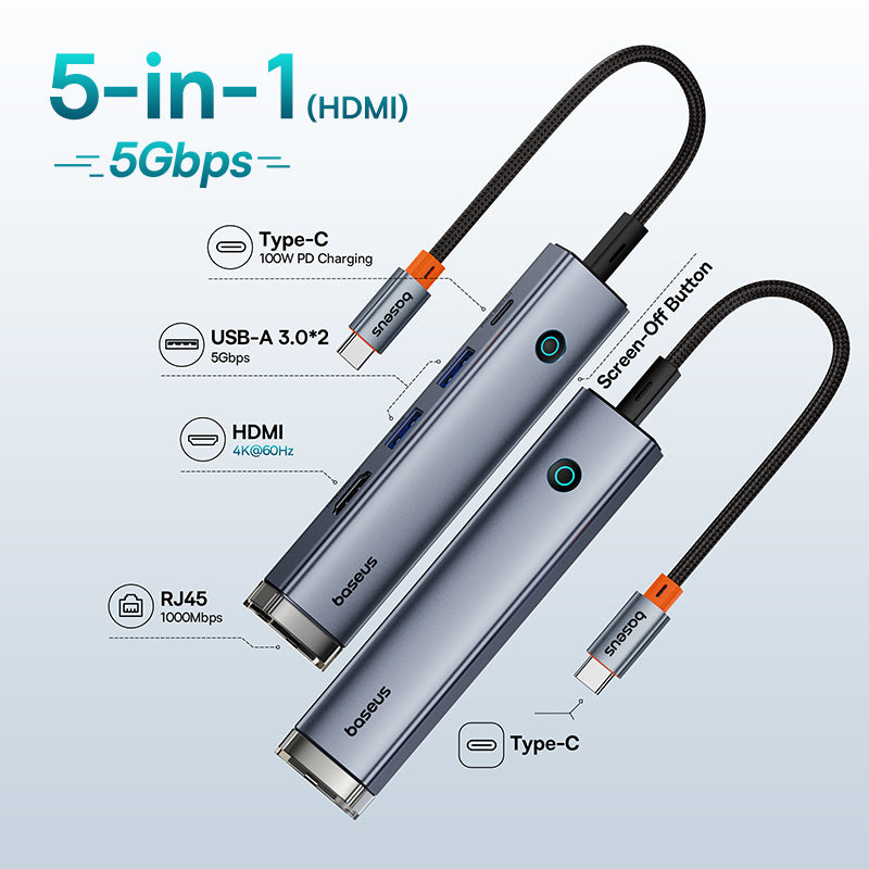 Premium USB C Hub 10Gbps: Typ-C zu HDMI, USB-Adapter, Ethernet-Port, Docking Station für MacBook Air, USB-Splitter – Kompatibel und Leistungsstark - Phone Heaven Zone